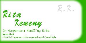 rita kemeny business card